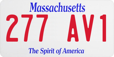 MA license plate 277AV1