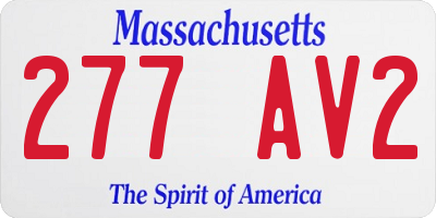 MA license plate 277AV2