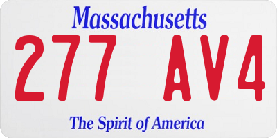 MA license plate 277AV4