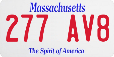 MA license plate 277AV8