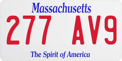 MA license plate 277AV9
