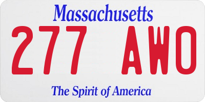 MA license plate 277AW0