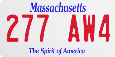 MA license plate 277AW4
