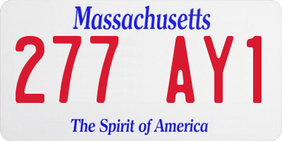 MA license plate 277AY1