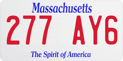 MA license plate 277AY6