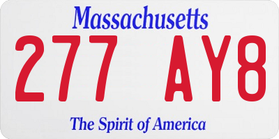MA license plate 277AY8