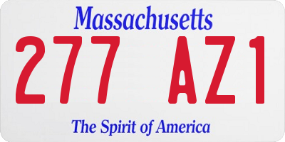 MA license plate 277AZ1