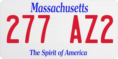 MA license plate 277AZ2
