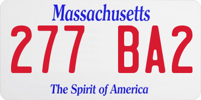 MA license plate 277BA2