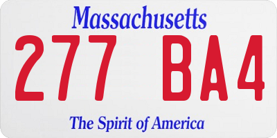 MA license plate 277BA4