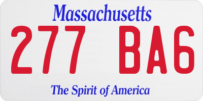 MA license plate 277BA6