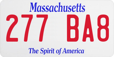 MA license plate 277BA8