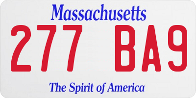 MA license plate 277BA9