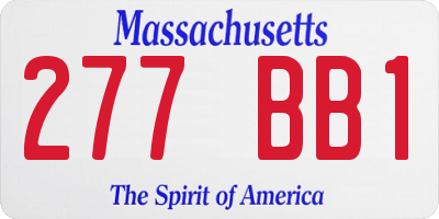 MA license plate 277BB1