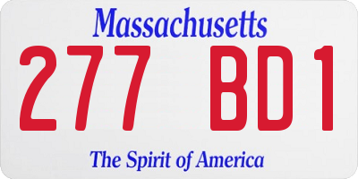 MA license plate 277BD1