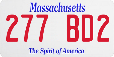 MA license plate 277BD2