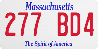 MA license plate 277BD4