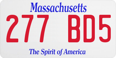 MA license plate 277BD5