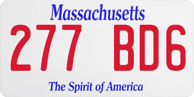 MA license plate 277BD6