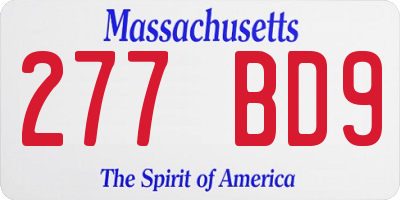 MA license plate 277BD9