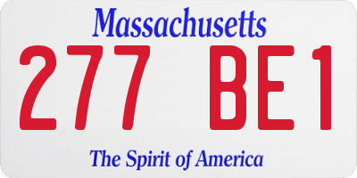 MA license plate 277BE1