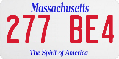 MA license plate 277BE4