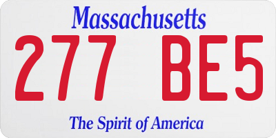 MA license plate 277BE5