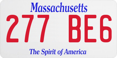 MA license plate 277BE6