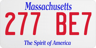 MA license plate 277BE7