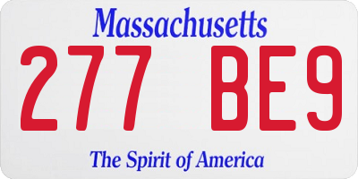 MA license plate 277BE9