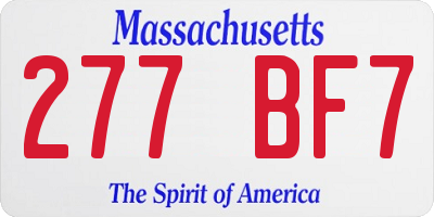 MA license plate 277BF7