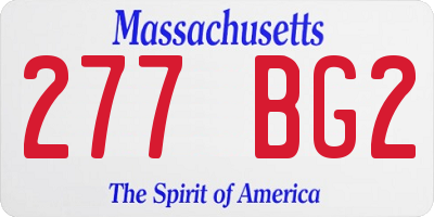 MA license plate 277BG2