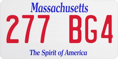 MA license plate 277BG4
