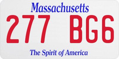 MA license plate 277BG6