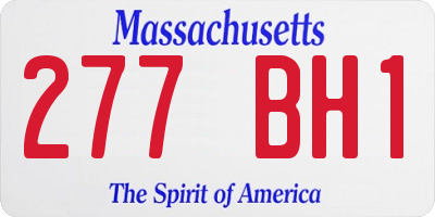 MA license plate 277BH1