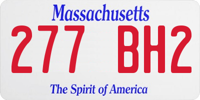 MA license plate 277BH2