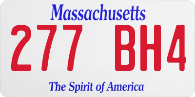 MA license plate 277BH4