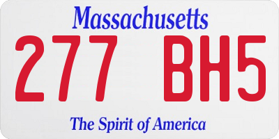 MA license plate 277BH5