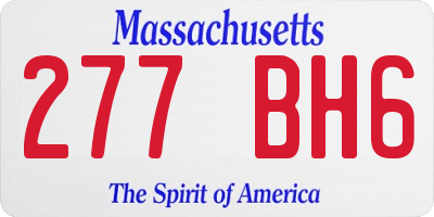 MA license plate 277BH6