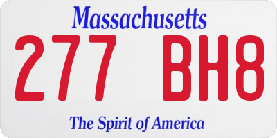 MA license plate 277BH8