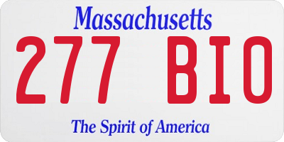 MA license plate 277BI0