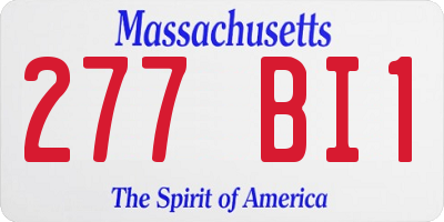 MA license plate 277BI1
