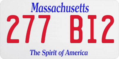 MA license plate 277BI2