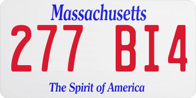 MA license plate 277BI4