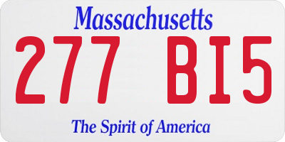 MA license plate 277BI5