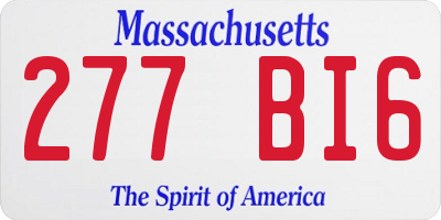 MA license plate 277BI6