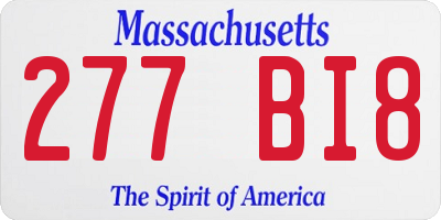 MA license plate 277BI8