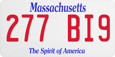 MA license plate 277BI9