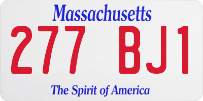 MA license plate 277BJ1