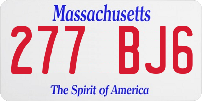 MA license plate 277BJ6